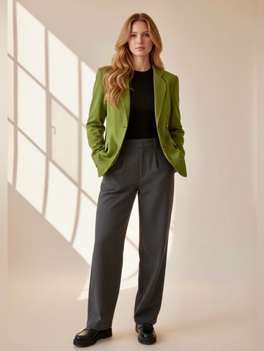 Anne Klein - 100% Cashmere Tailored Blazer Minimalist Luxe Jacket